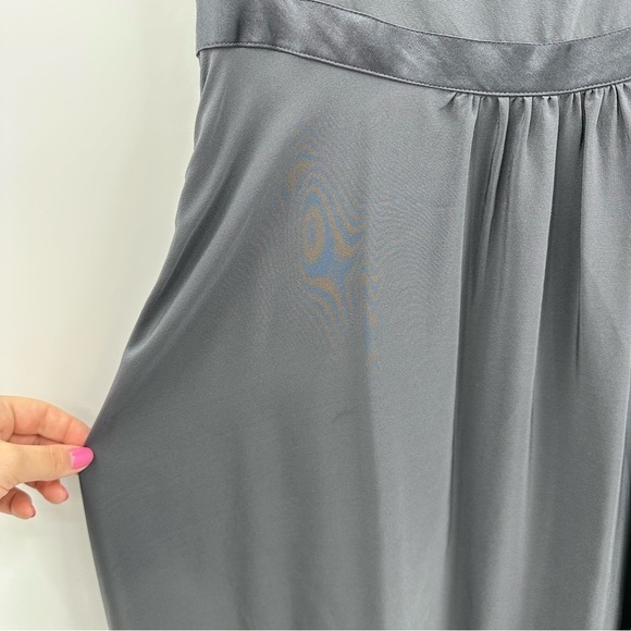 Marc Jacobs Gray Silk Empire Waist Midi Tank Dress Size 8 - Picture 12 of 13